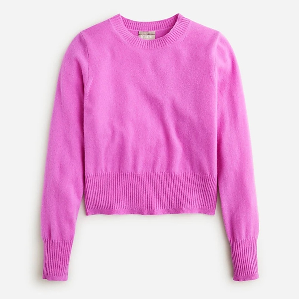 New JCrew Cashmere shrunken crewneck sweater
